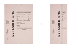 Visual Identity for Mylasher.earth Immo Schneider Conversation Taking Place CTP. TP. P.
