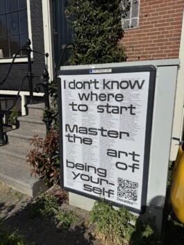 Street view of Decades Collective posters displayed in public space, featuring experimental typography and visual identity by Conversation Taking Place. Immo Schneider Conversation Taking Place CTP. TP. P.