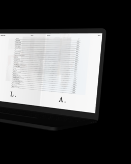 Menu page from Lawrie Abei’s portfolio website, highlighting custom typography and structured image placement Immo Schneider Conversation Taking Place CTP. TP. P.
